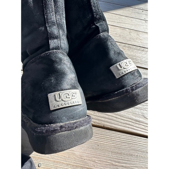 UGG Suede Boots Black Winter Women's 10 - Picture 12 of 12